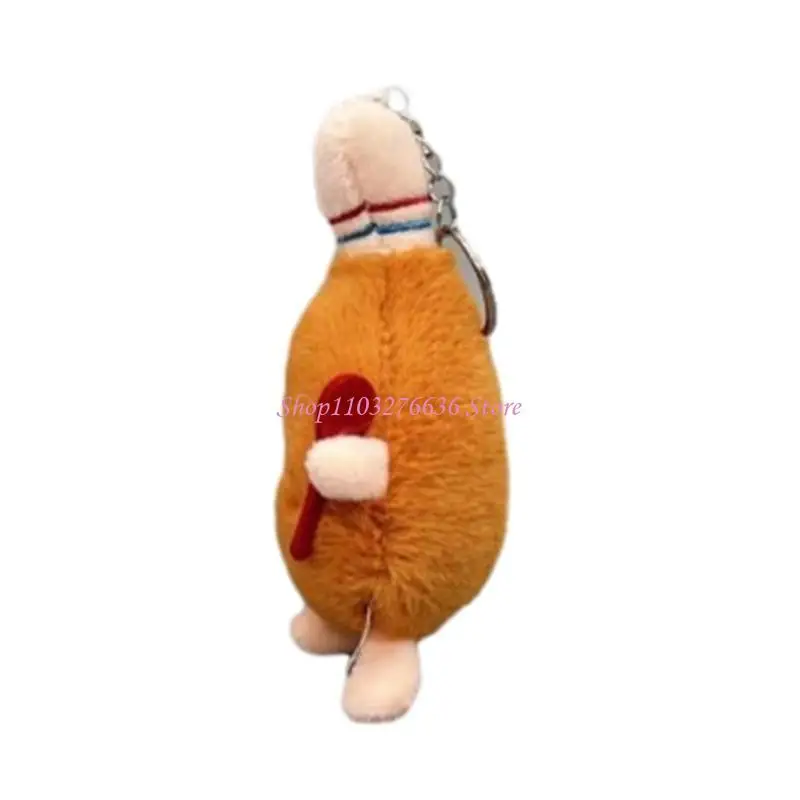 R6FD Plush Pendant Burger Keychain Phone Decoration Stuffed Fries Adult Gift view 3