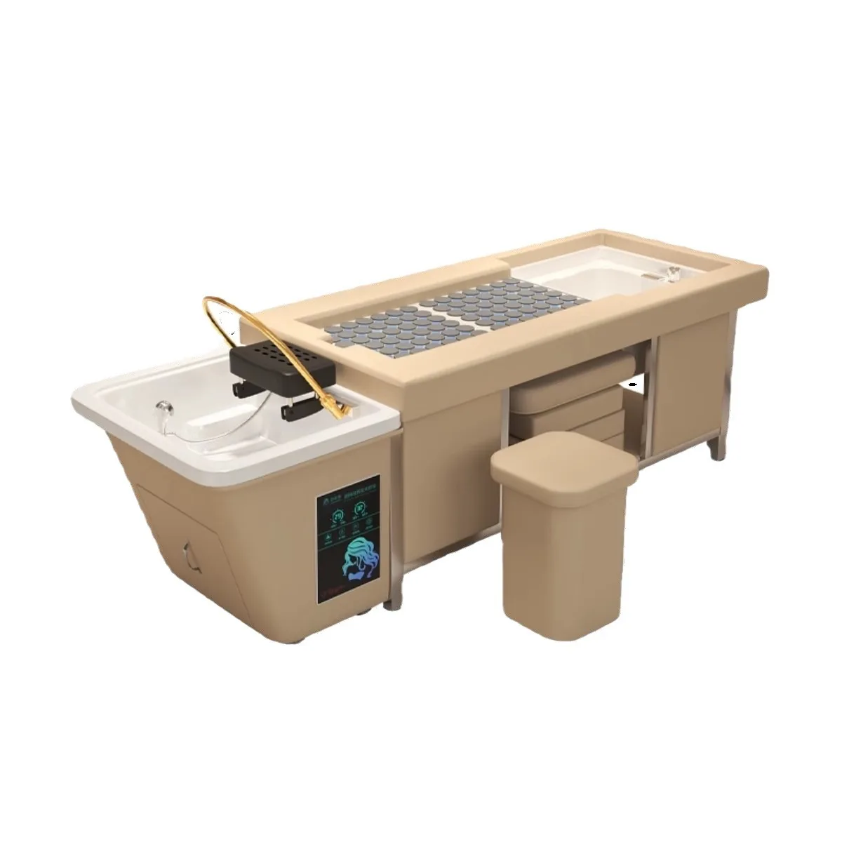 Moxibustion foot bath integrated steel frame Thai shampoo bed intelligent constant temperature water circulation
