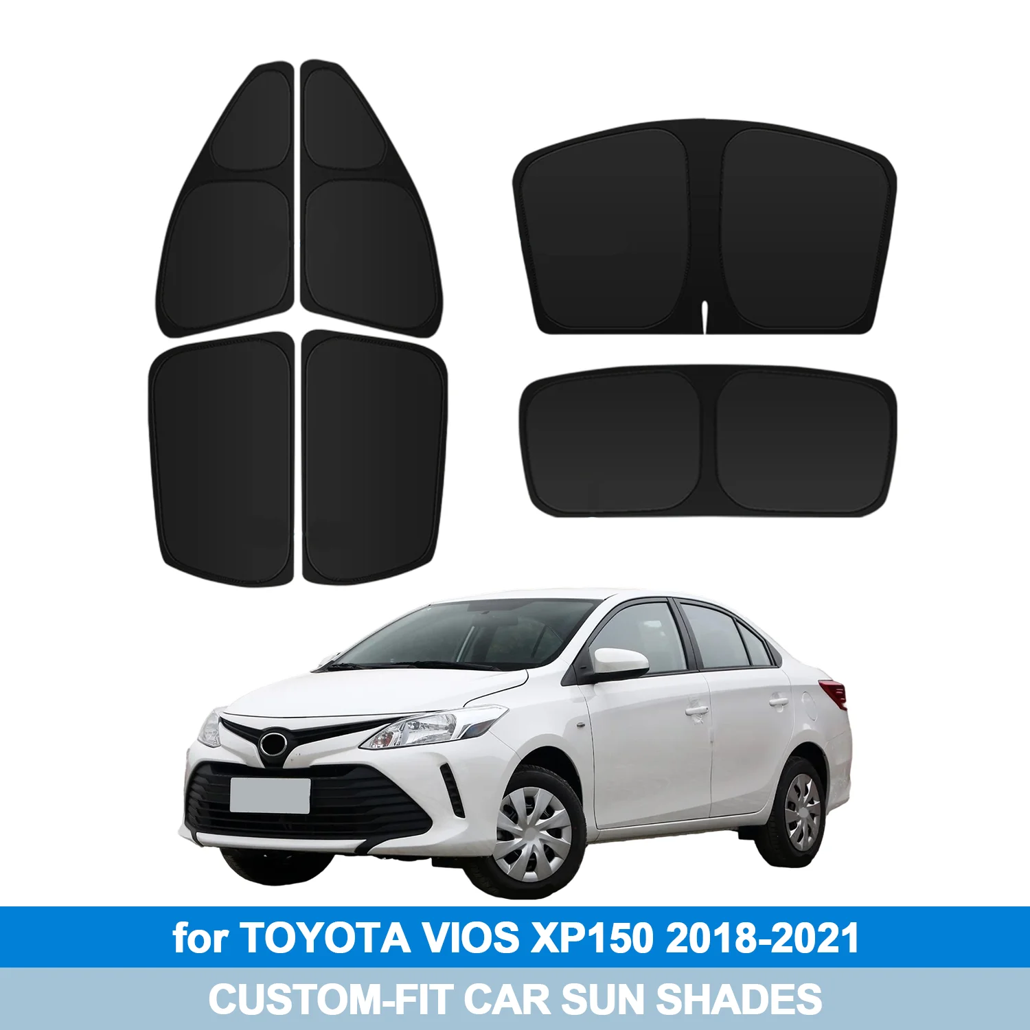 

For TOYOTA VIOS XP90 XP150 2007-2021 Windshield Sun Shade Side Window Shades Cover Sun Visor Shield Privacy Protection