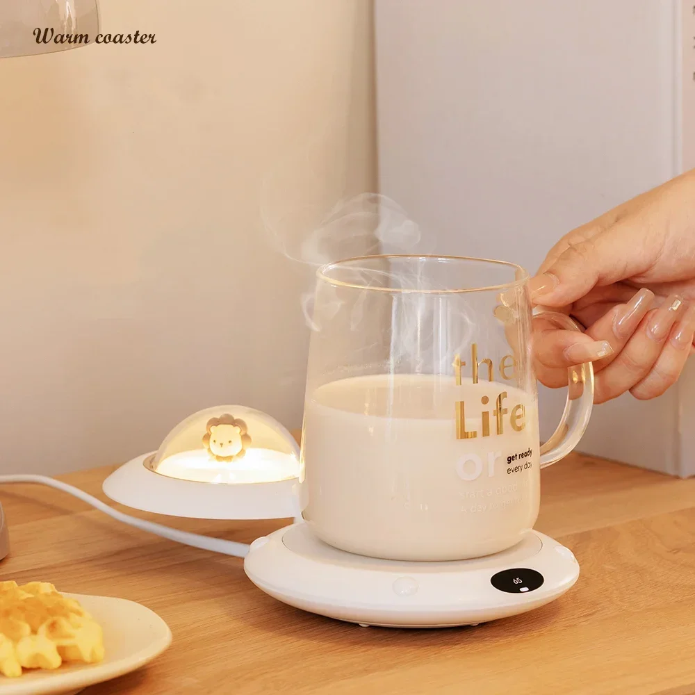 

3 Speed Setting 180° Rotaty Warming Coaster with LED Light Thermostat Mug Heater Coffee Cup Warmer Milk Tea Water Heating Pad