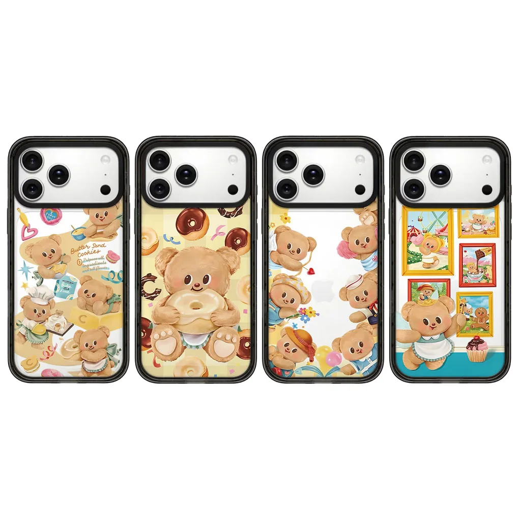 

Bear Donut 2.0 Acrylic Black Border Magnetic Phone Case Cover for IPhone 12 13 14 15 16 17 Pro Max Case