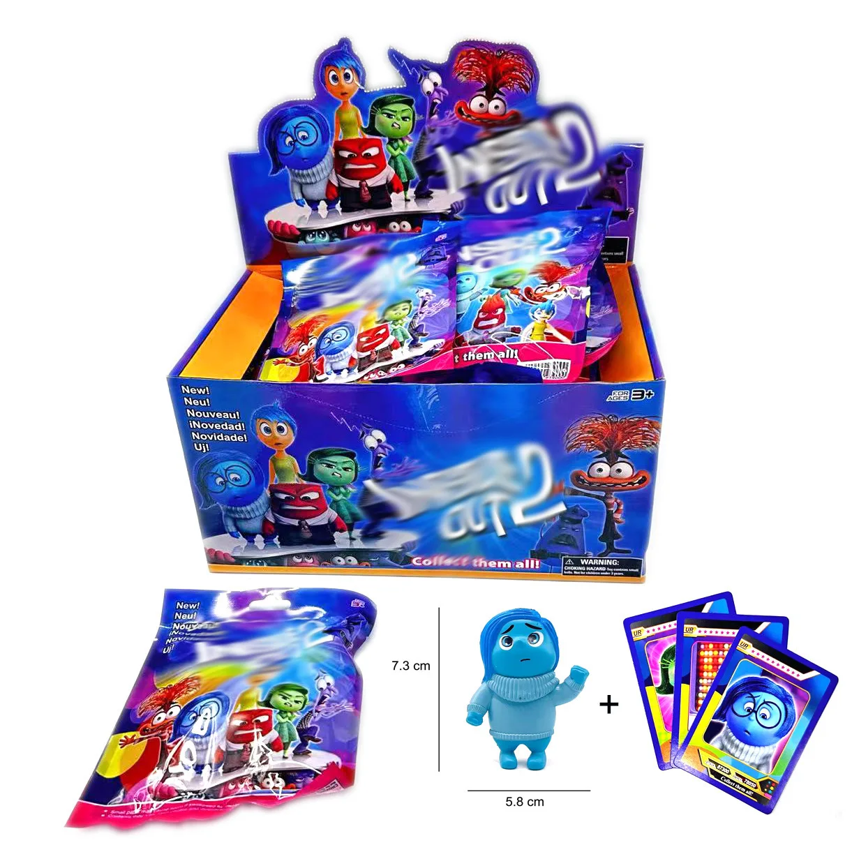 

New Disney Inside Out 2 box Action Figure Toy Cartoon Movie Joy Anxiety Anger Sadness Disgust Fear Model Doll Kids Gift