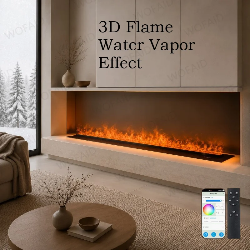 

Realistic 3D Flame Water Vapor Fireplace for Indoor Use Modern Lounge Decorative Electric Water Vapor Fireplace fake fireplace