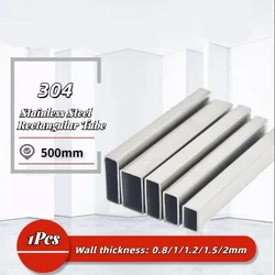 Length 500mm 304 Stainless Steel Rectangular Tube Bracket Stainless Steel Industrial Tube Flat Tube Laser Cutting