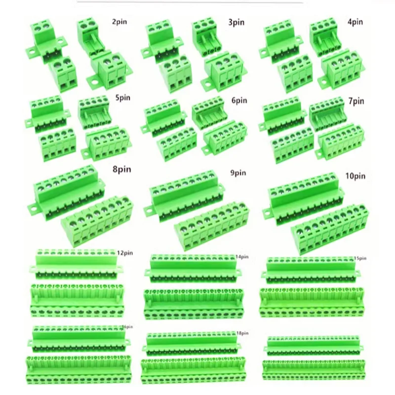 10pairs Aerial Butt Welding Type 2EDGRKC-5.08mm 2-24p Parafuso Plug-In 15EDGRKC Conector De Parafuso Dlocos Terminais