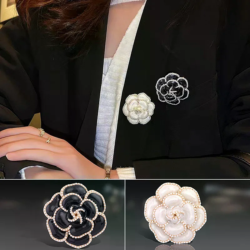 Fashion Luxury High-grade Camellia Flower Brooch Corsage Brooches Pin For Women Clothing Shirt Collar Accessories Jewelry Gift