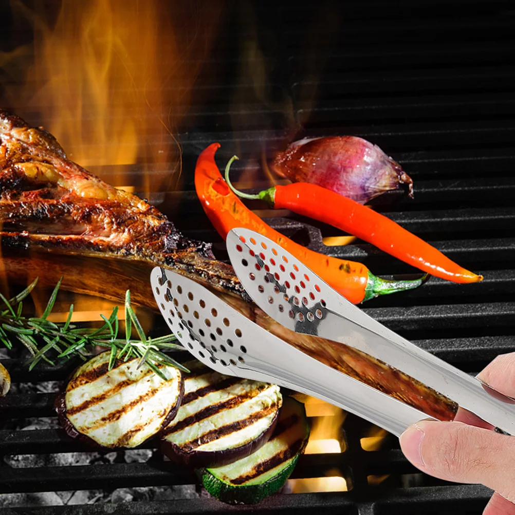 

4 Pcs Food Clip BBQ Tongs Steak Clamps Barbecue Bread Cooking Stainless Steel Hot