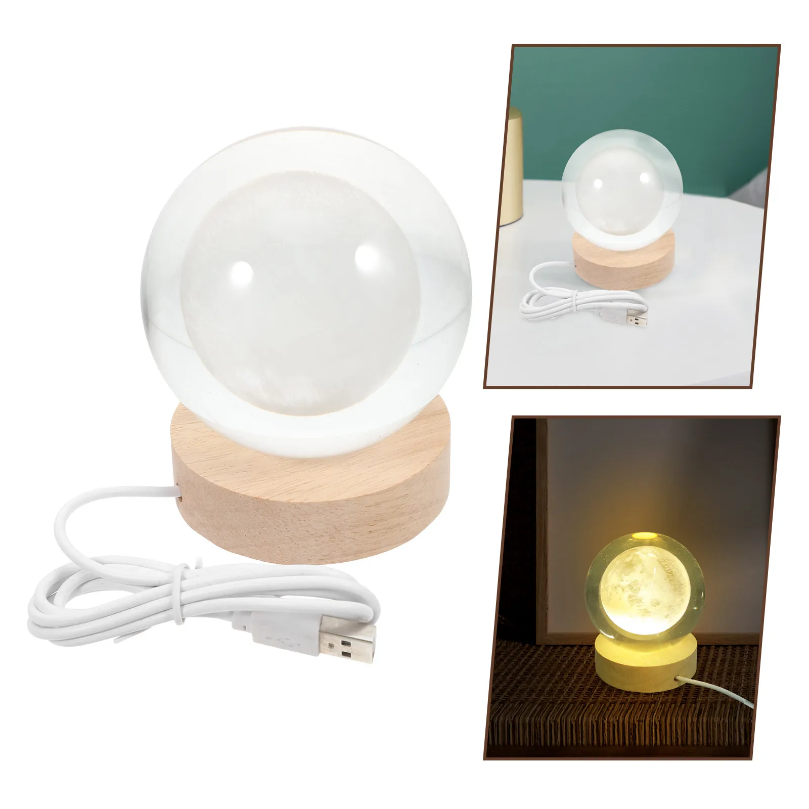 

3D Inner Engraved Crystal Ball Night Light Sphere USB Powered Color Changing Decorative Night Lamp for Kids Bedroom