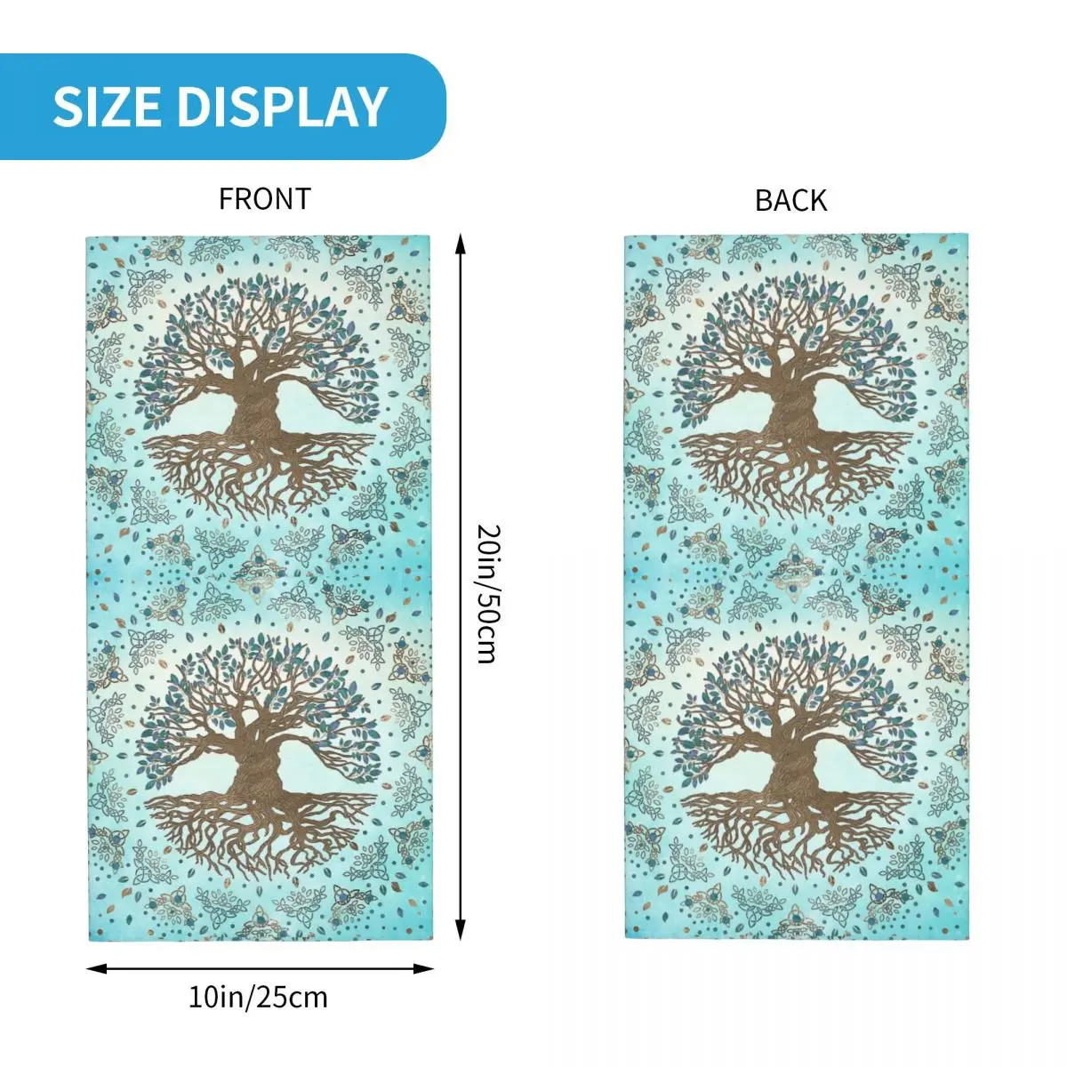 Yggdrasil Gentle Blue Tapestry Bandana Neck White Scarf Multi-use Headwear Fishing Unisex Adult Winter