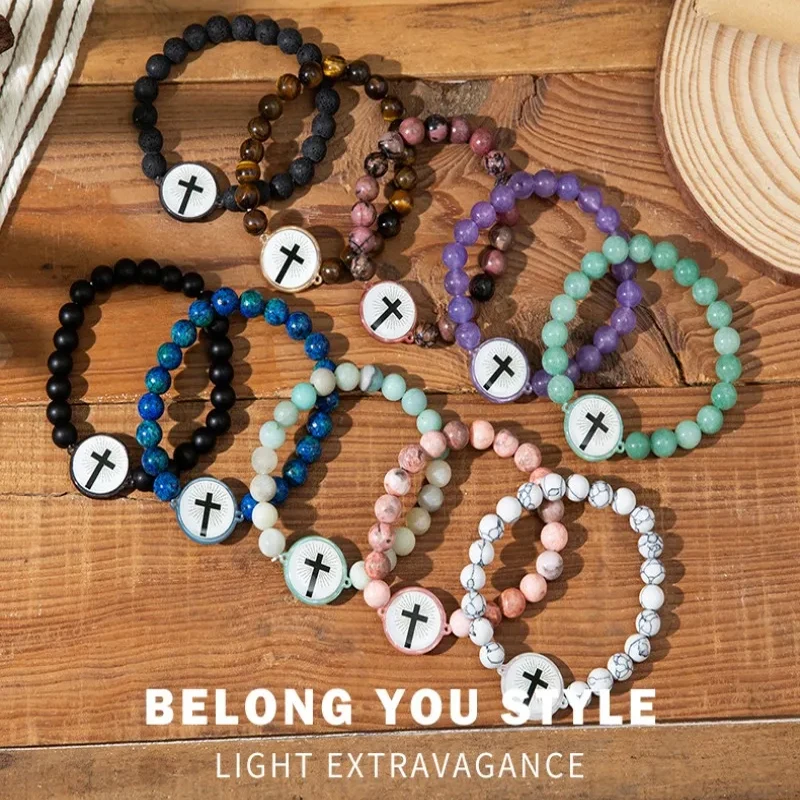 NFC الكتاب المقدس مطرز الصليب سوار يمكن ارتداؤها الكتاب المقدس الآية NFC سوار للنساء الرجال المسيحية اليومية الكتاب المقدس الآية سوار مجوهرات #4