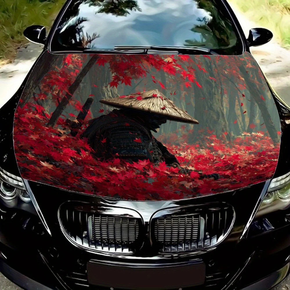 

Maple Leaf&Warrior Design Car Hood Sticker, Waterproof, Easy To Remove, Durable Car Parts, Suitable For Car Hood Decoration, Gif
