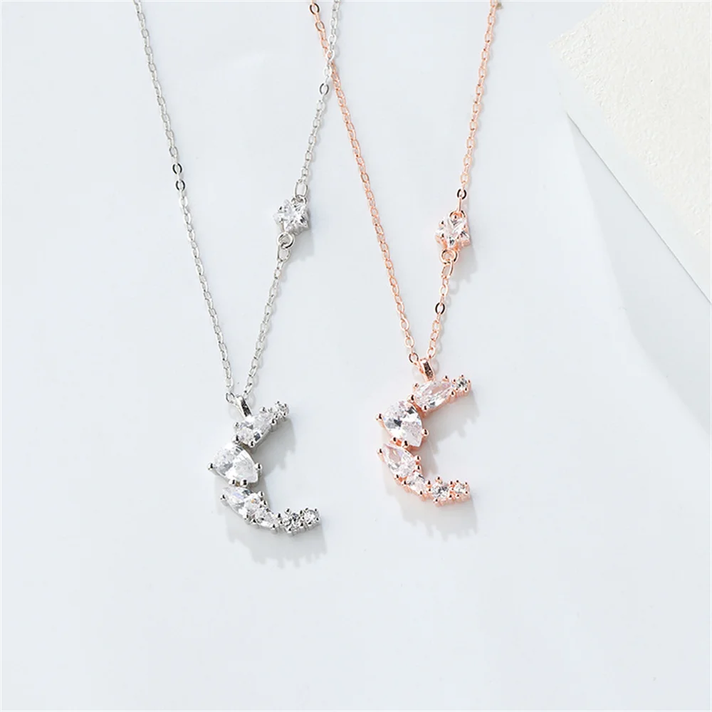 

Korean S925 Necklace - Moon Star Crescent Pendant, Versatile Collar