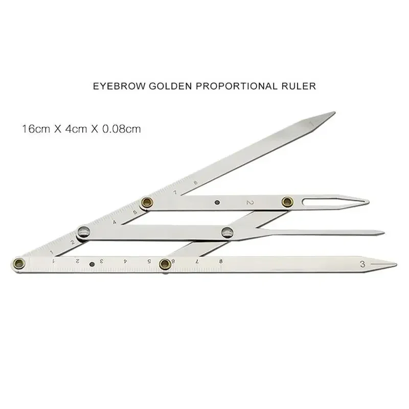 Stainless Steel Triangle Eyebrow Measurement Ruler Permanent Makeup Stencil Golden Ratio Caliper  Tools