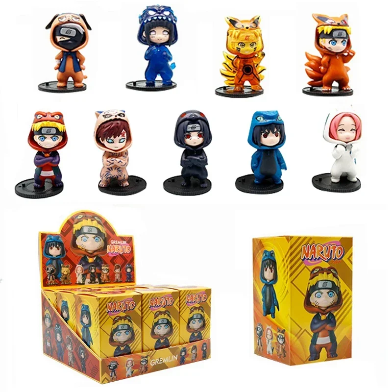 

НОВЫЕ пижамные изделия Наруто Bnfigureq, серия слепая коробка, фигурки героев, модель Саске Какаши, дизайн костюма, украшение, Рождественский подарок, игрушка