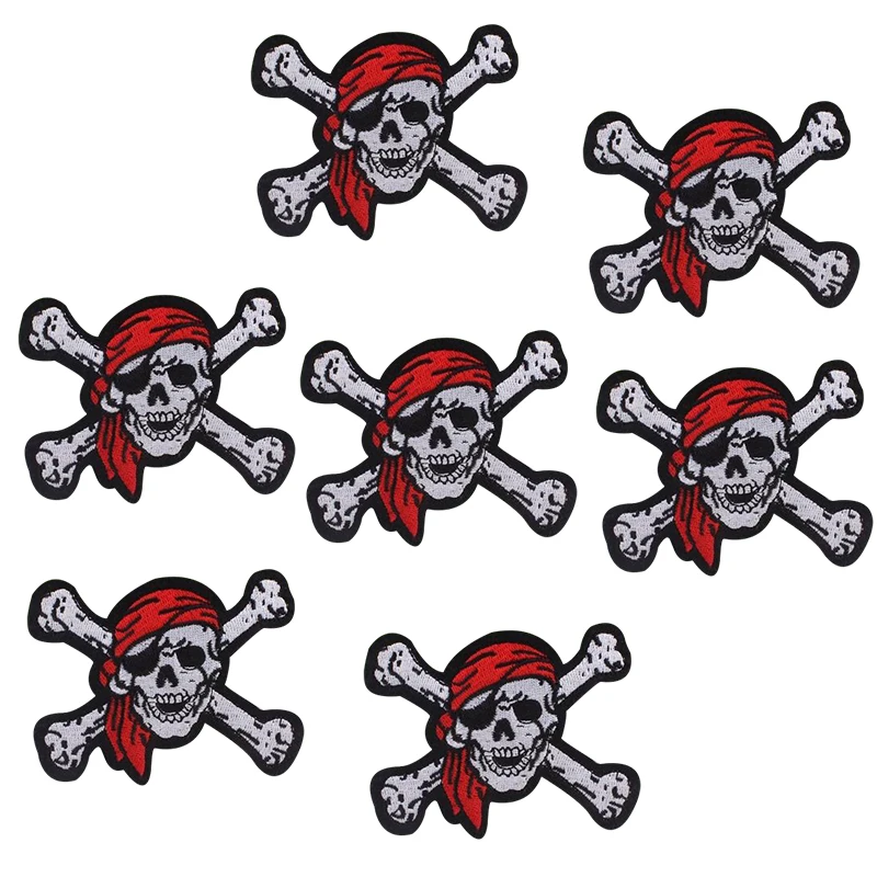 10PCS/Lot Skull Punk Heart Patches For Clothing MR.ROBOT Embroidery Iron On Patches DIY Decoartion For Jacket Backpack