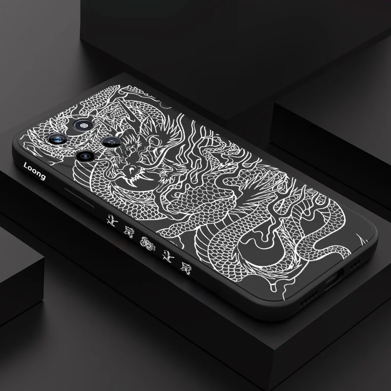 

Shadow Dragon Phone Case For OPPO Realme 14 13 12 11 10 9 9i 8 8i 7 Pro Plus C35 C21Y C25Y C25 4G 5G Liquid Silicone Cover
