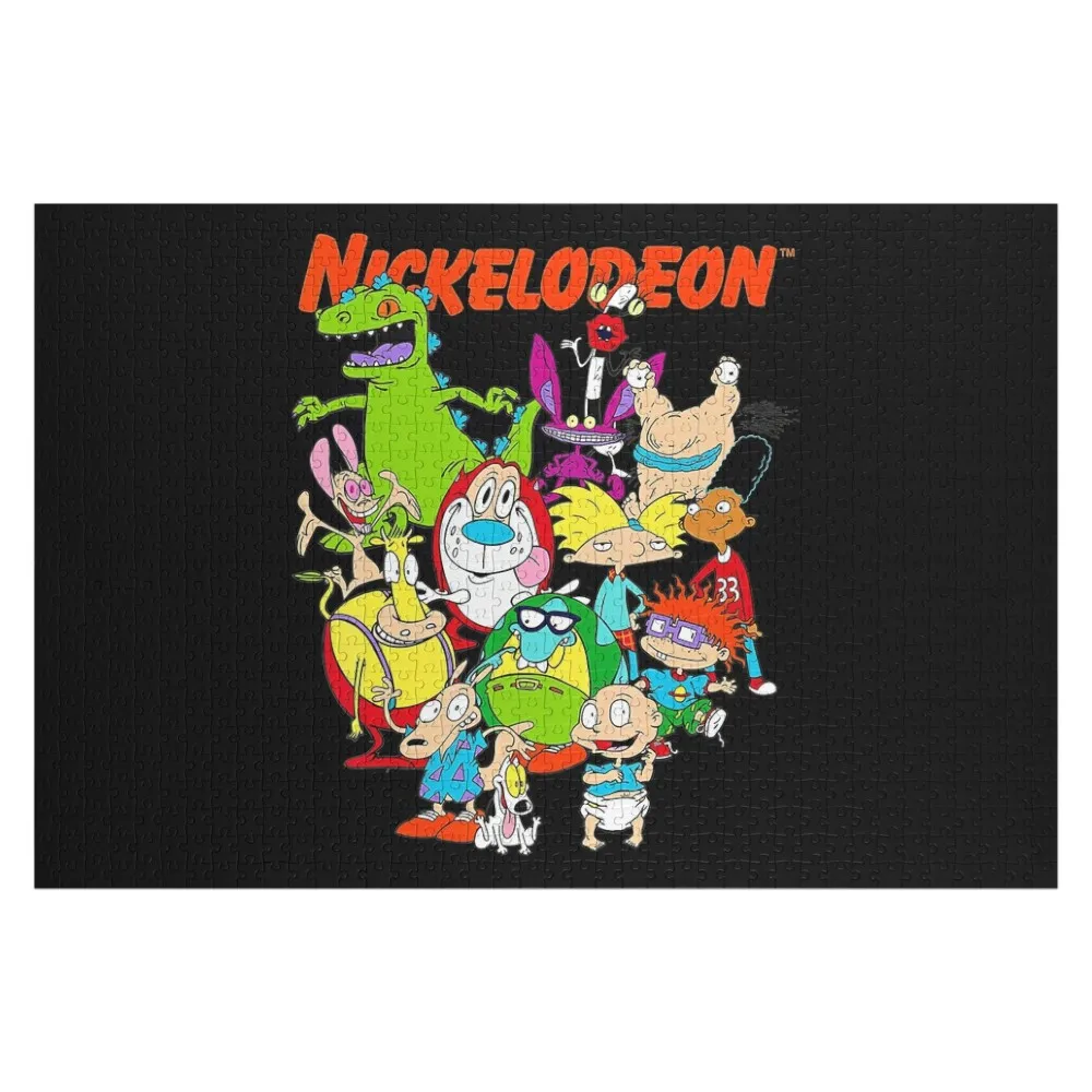 

Nickelodeon Classic Nicktoons Hanging On Stoop Jigsaw Puzzle Custom Wood Photo Christmas Gifts Puzzle