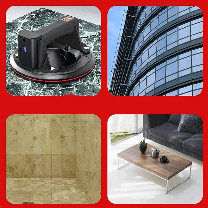 200 كجم كوب شفاط المكنسة الكهربائية قدرة تحمل قوية 8 بوصة مضخة هواء مصاصة مع بطارية بلاط الجرانيت الزجاج الرفع اليدوي