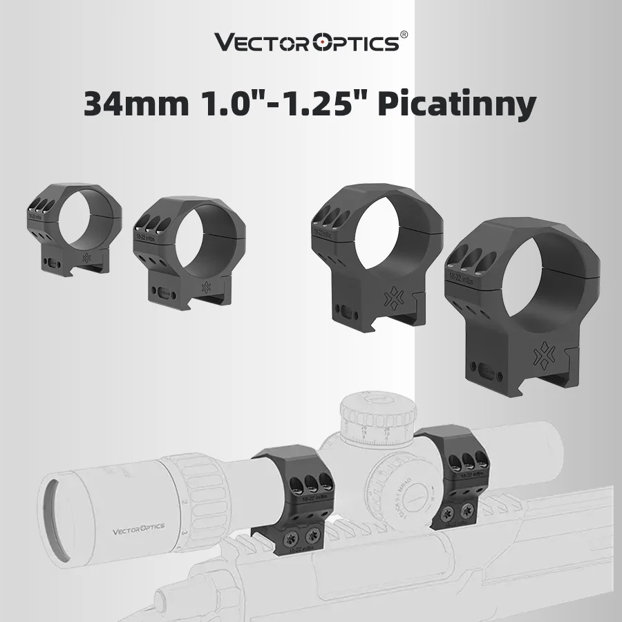 Vector 34Mm X-Accu Picatinny Scope Rings 1.0