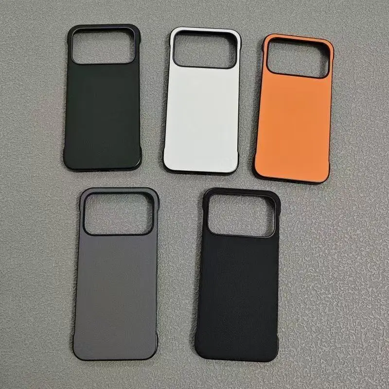 حافظة لهاتف POCO F8 Ultra Pro بسيطة بلون سادة بدون إطار من الجلد النباتي PC صديقة للبشرة ومقاومة للسقوط لهاتف POCO F 8 Ultra Funda