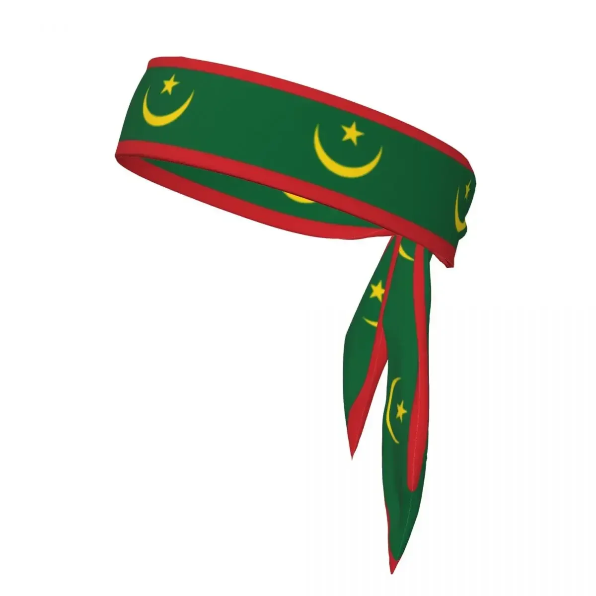 

Bandanas Hairband Head Tie Mauritania Flag Sports Headband for Running Tennis Karate Athletics Brief Style