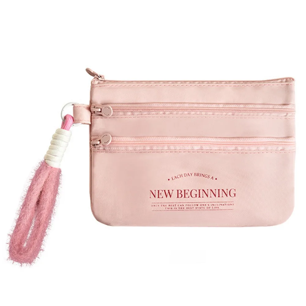 

3 Layer ID Card Storage Bag Waterproof Portable Plane Ticket Bag Lightweight with Rope Passport Organizer Bus Tickets
