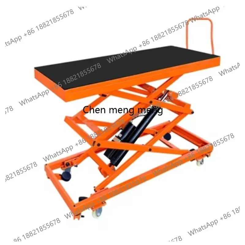 z189 Automatic Lifting Horse Stool Electric Lifting Platform Foldable Mobile Hydraulic Flatbed Trolley 500kg Load 1.4MHeight 120