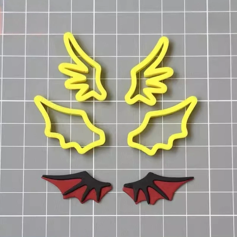 Q نسخة الطين دمية الجناح الطين قطع قالب شيطان/الملائكة/الفراشة/الرف الجناح شكل بوليمر كلاي القاطع لتقوم بها بنفسك أداة شخصية أنيمي