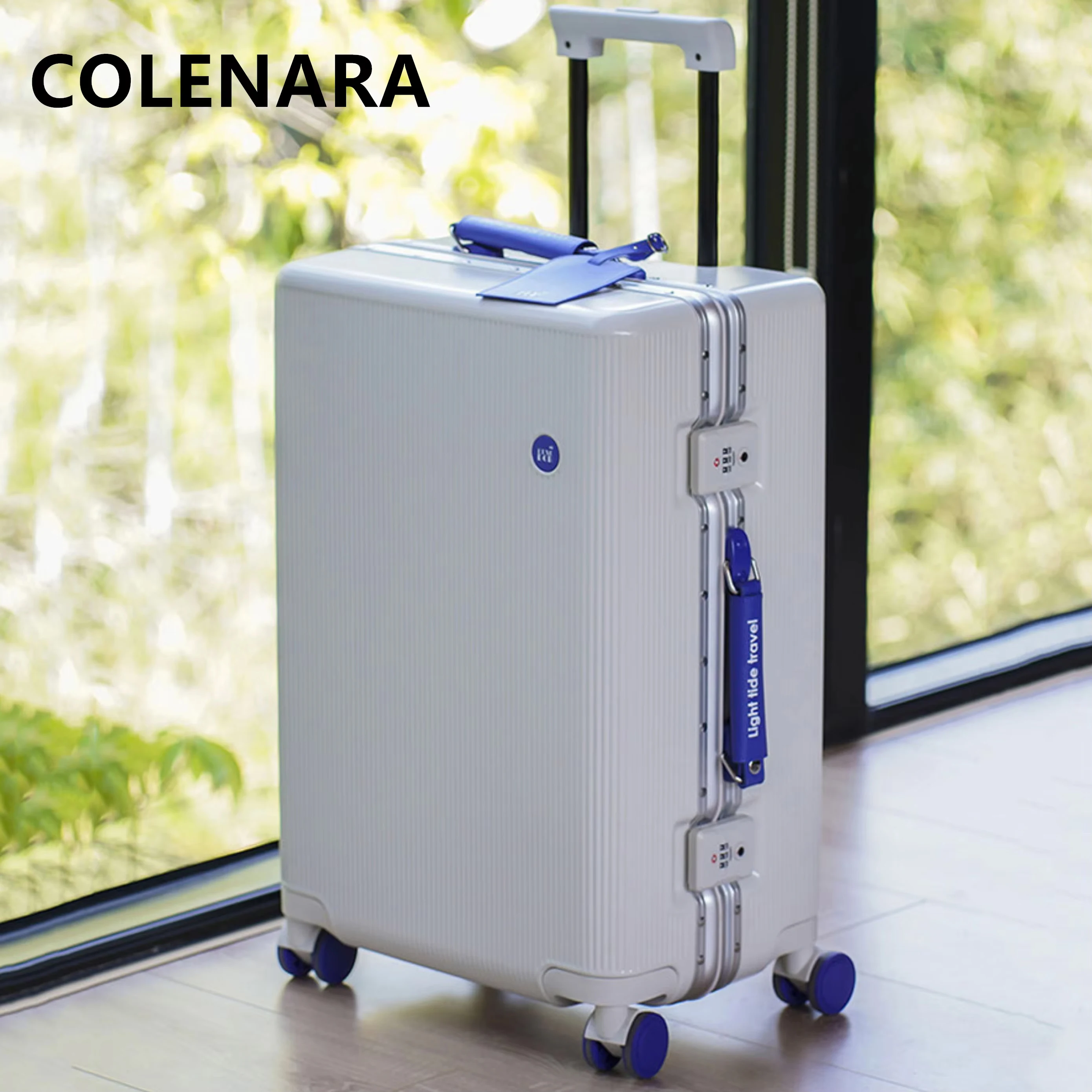 COLENARA Suitcase PC Boarding Box Large Capacity Trolley Case Aluminum Frame Password Box 20