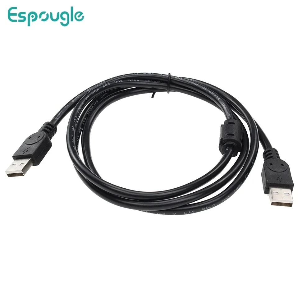 50pcs Black 1.5M USB 2.0 A Male to Male Extender Cable Extension Cord for Computer Hard Disk Camera