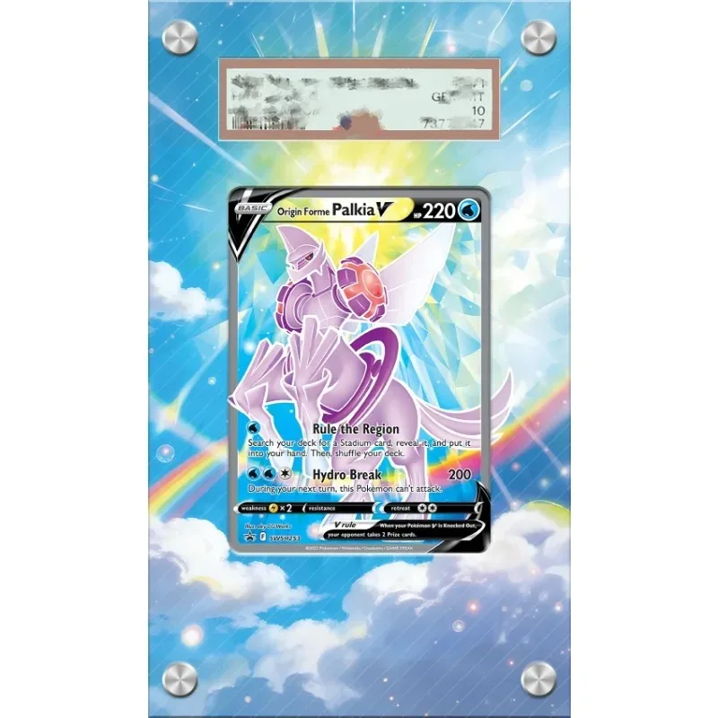 Art Display for Pokemon Palkia Card PTCG Keychain Anime Game Collectibles Anime Merchandise Acrylic Protective Case Toys Gift