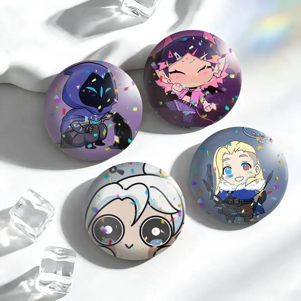 cartoon V-Valorant  25mm 32mm 44mm 58mm 75mm Brooches Badges Pins for Accessories Gift