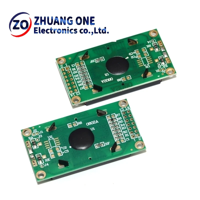 8 x 2 LCD Module 0802 Character Display Screen Blue / Yellow Green