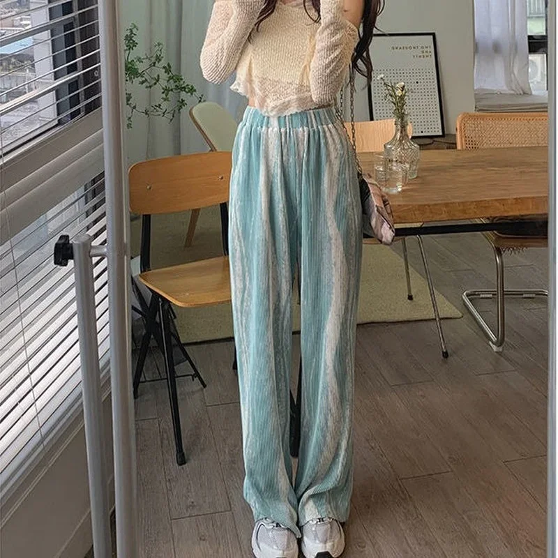 Beach Clothing High Waist Straight Leg Elastic Women's Pants Trousers for Woman G Trends 2024 One Size Korean Fashion 90s Slacks