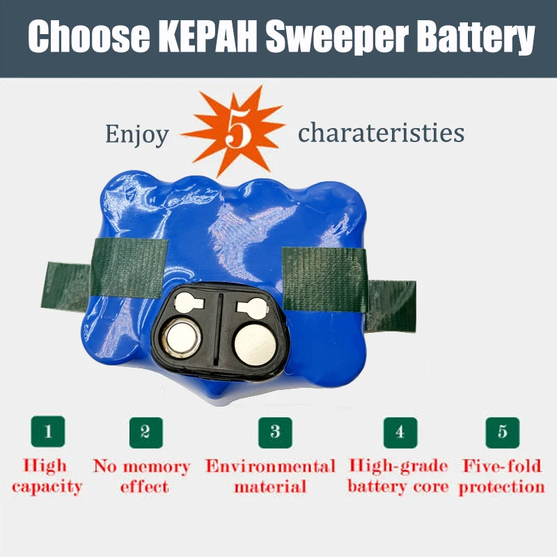 100% New 14.4V 6.8Ah SC Ni-MH Power Battery Compatible with Multiple Robot Vacuum Cleaner Models KV8 XR210 FC9601 FM-058 S350