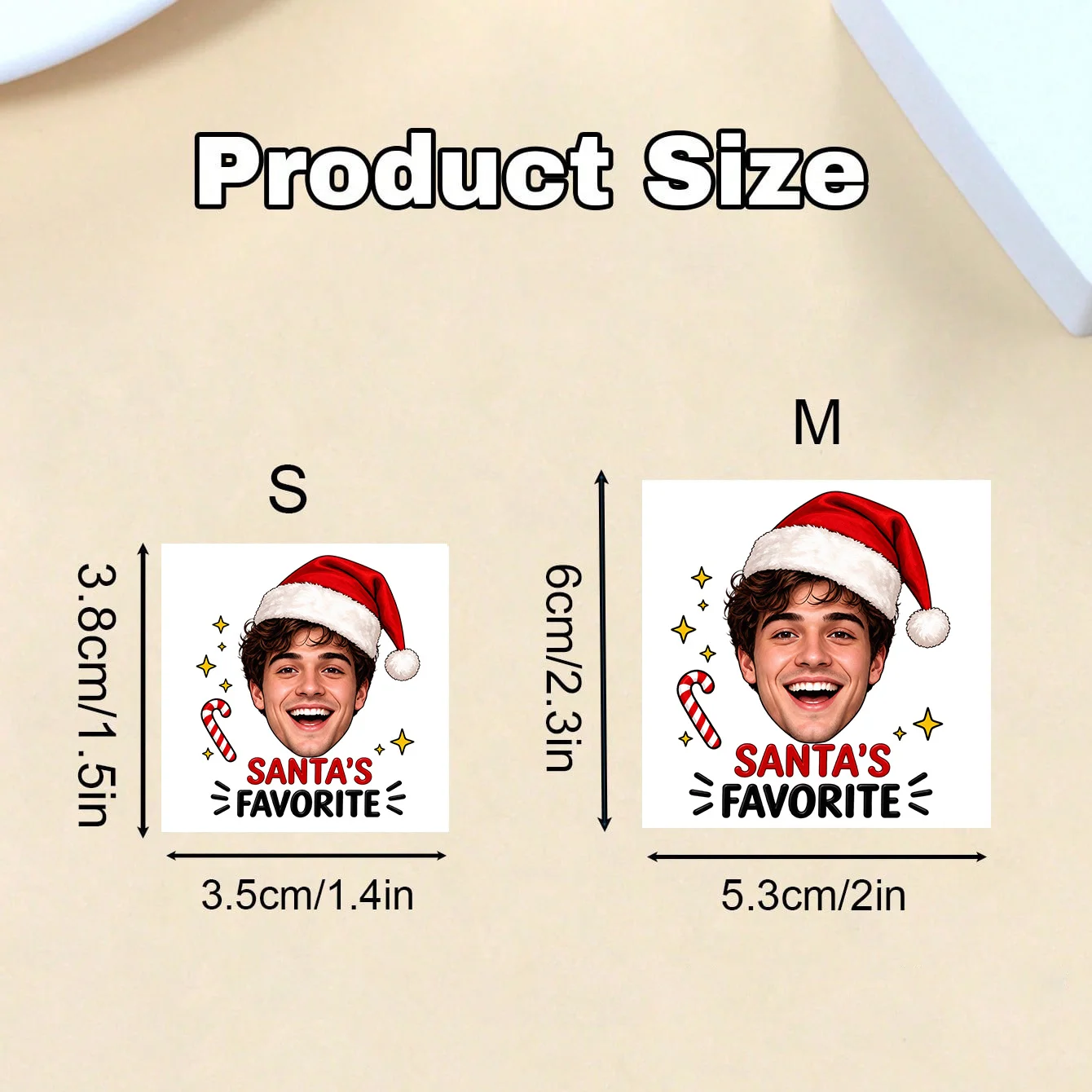 10/30/60/90/120pcsCustom Photo Face Temporary Tattoos Custom Christmas Photo Temporary Tattoos Christmas Gift Personalized Gift