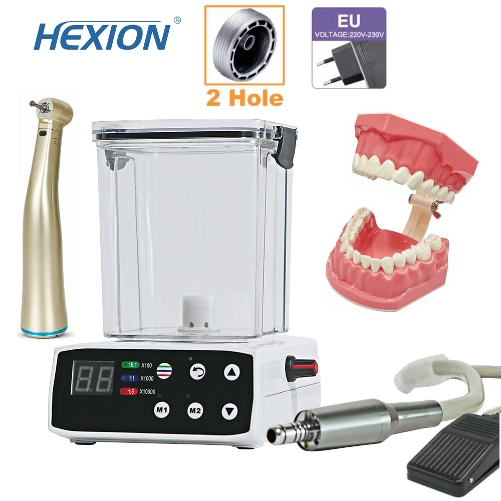 Dental Training Brushless Electric Micromotor LED Work 1:1/1:5 Fiber Optic E-Type Contra Angle Handpiece Dentist Teaching HEXION