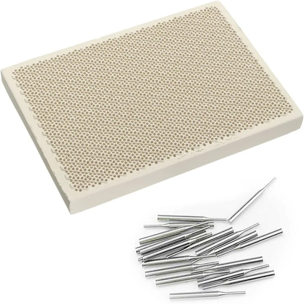 

Honeycomb Ceramic Soldering Board with Needles, Rectangle Soldering Honeycomb Panel Jewelry Making Tools,Soldering Block