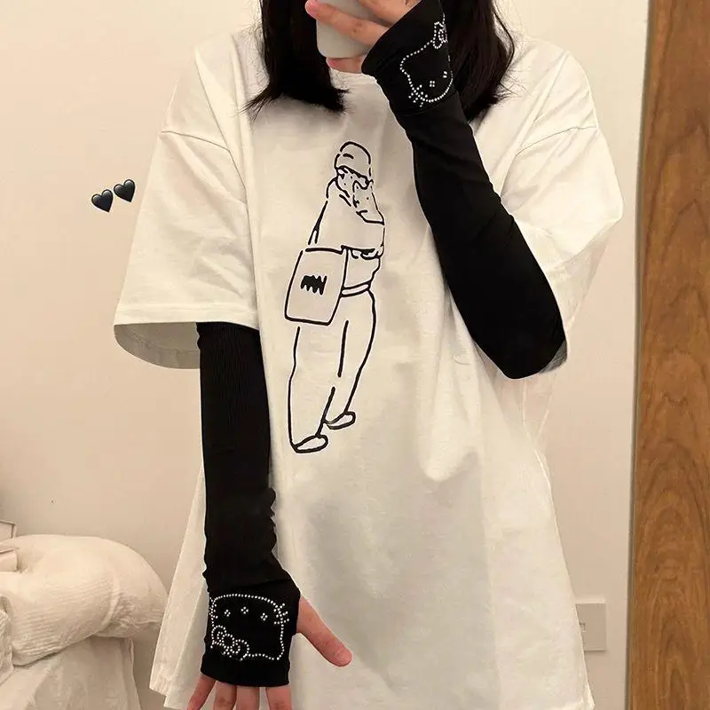 Hello Kitty Ijsstof Anti-Uv Zonnebrandcrème Hardlopen Fietsen Mouw Compressiemouwen Dames Outdoor Zomer Rijden Ademend Cadeau
