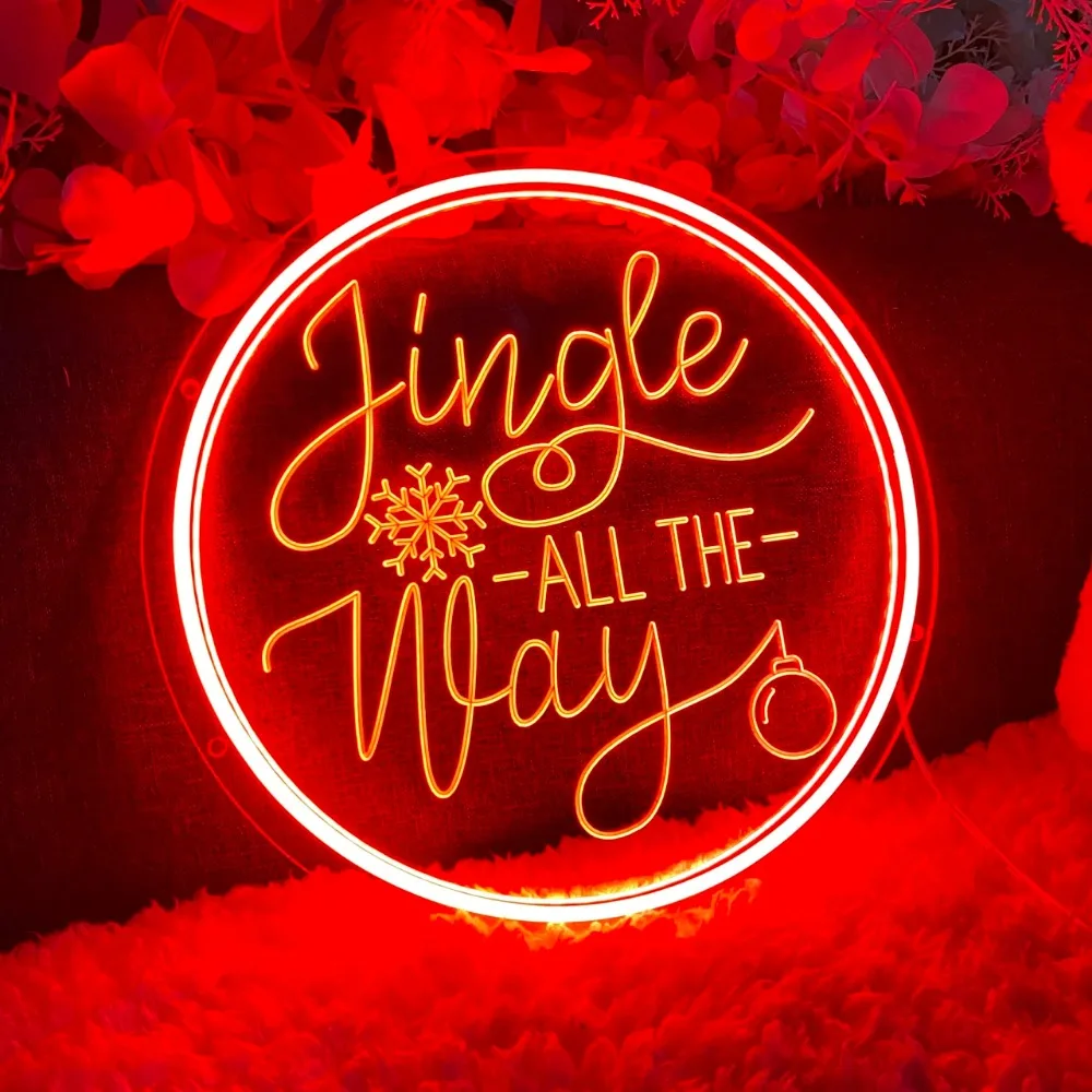 

12 Colors Jungle All The Way Neon Sign Engrave Custom Led Neon Plate Personalize For Christmas Decorations Wall Luminous Decor