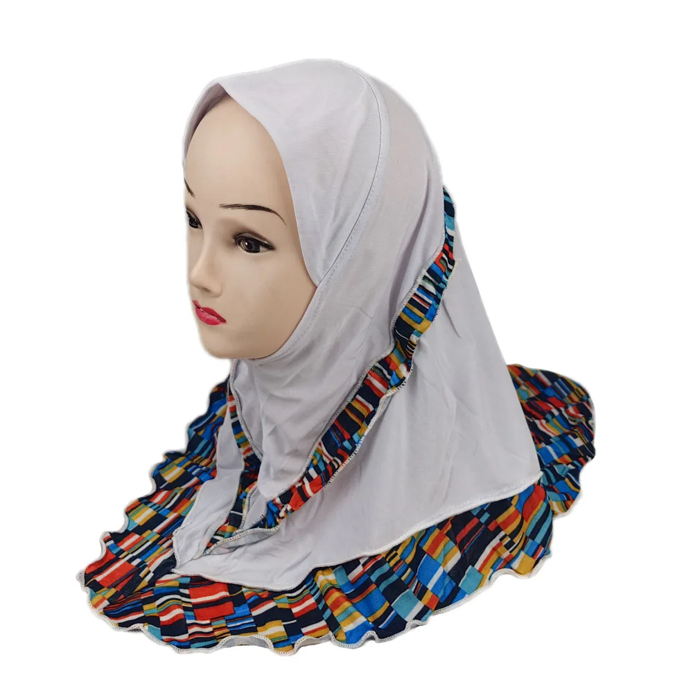 One Piece Amira Muslim Kids Girls Hijab Turban Islamic Child Head Scarf Wrap Shawl Arabic Prayer Hijabs Ready Made To Wear Niqab