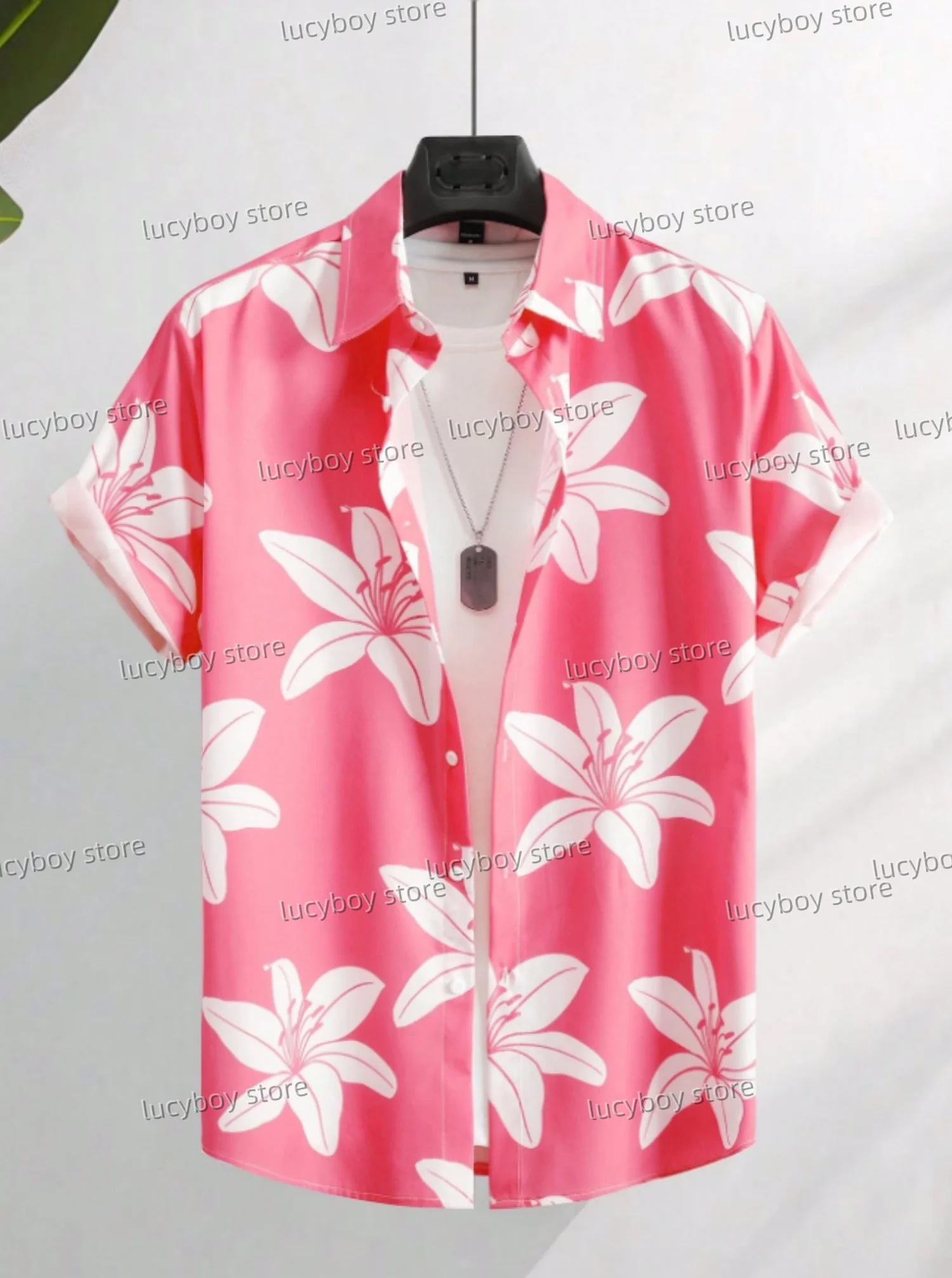 Men's Shirt Summer Clothing Lily print Design Graphic 3D Print Shirts Short Sleeve Tops Streetwear Loose Casual Hawaiian Shirts - Image 2