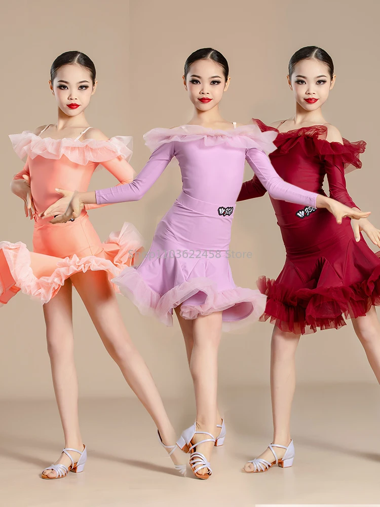 

Rumba Tango Latin Dance Dress Girls Competition Samba Ballroom Dance Dresses Kids Latin Dance Clothes Child Performance Costumes