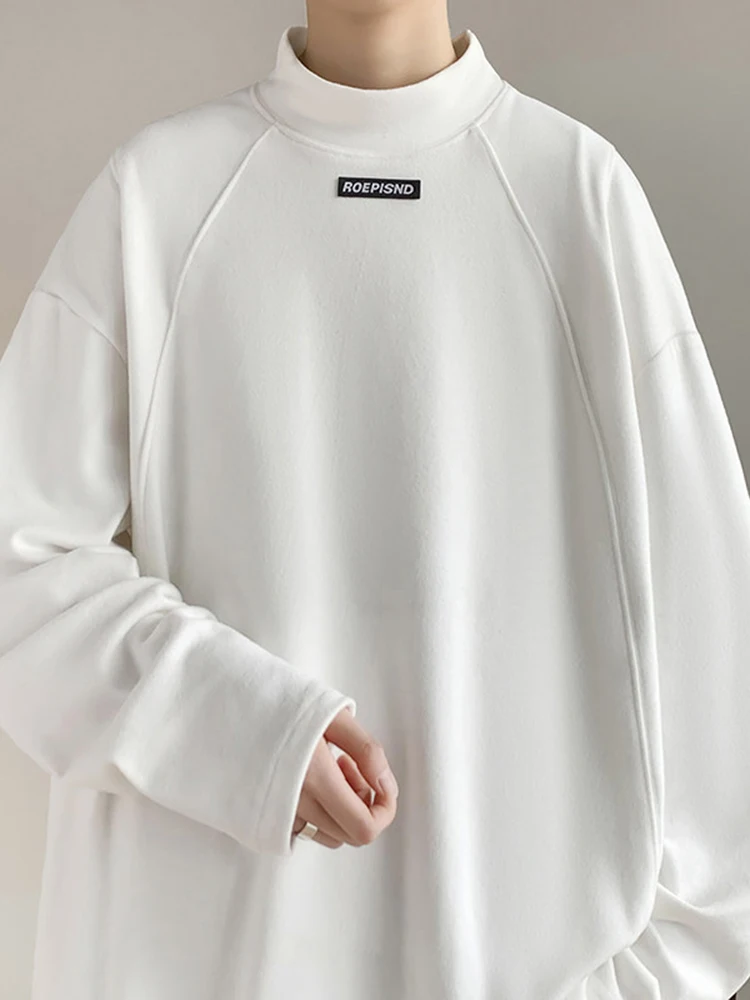 My men's shirt with long, mouthy, multi-use, warm, round neck, basic shirt for sheep and winter, new arrival, modern fashion