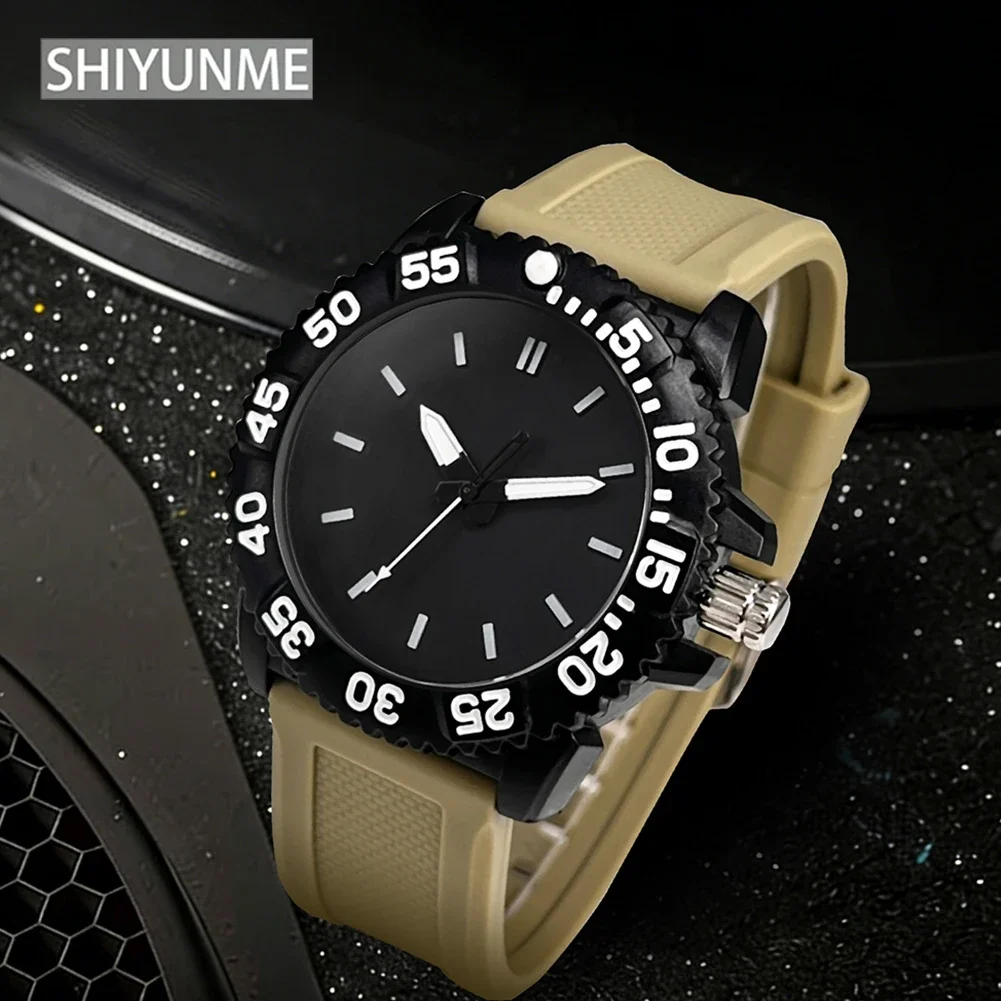 SHIYUNME Hot Brand Top Man Quartz Watches Silicone Strap Rotatable Bezel 30m Waterproof Luminous Outdoor Sports Youth Wristwatch