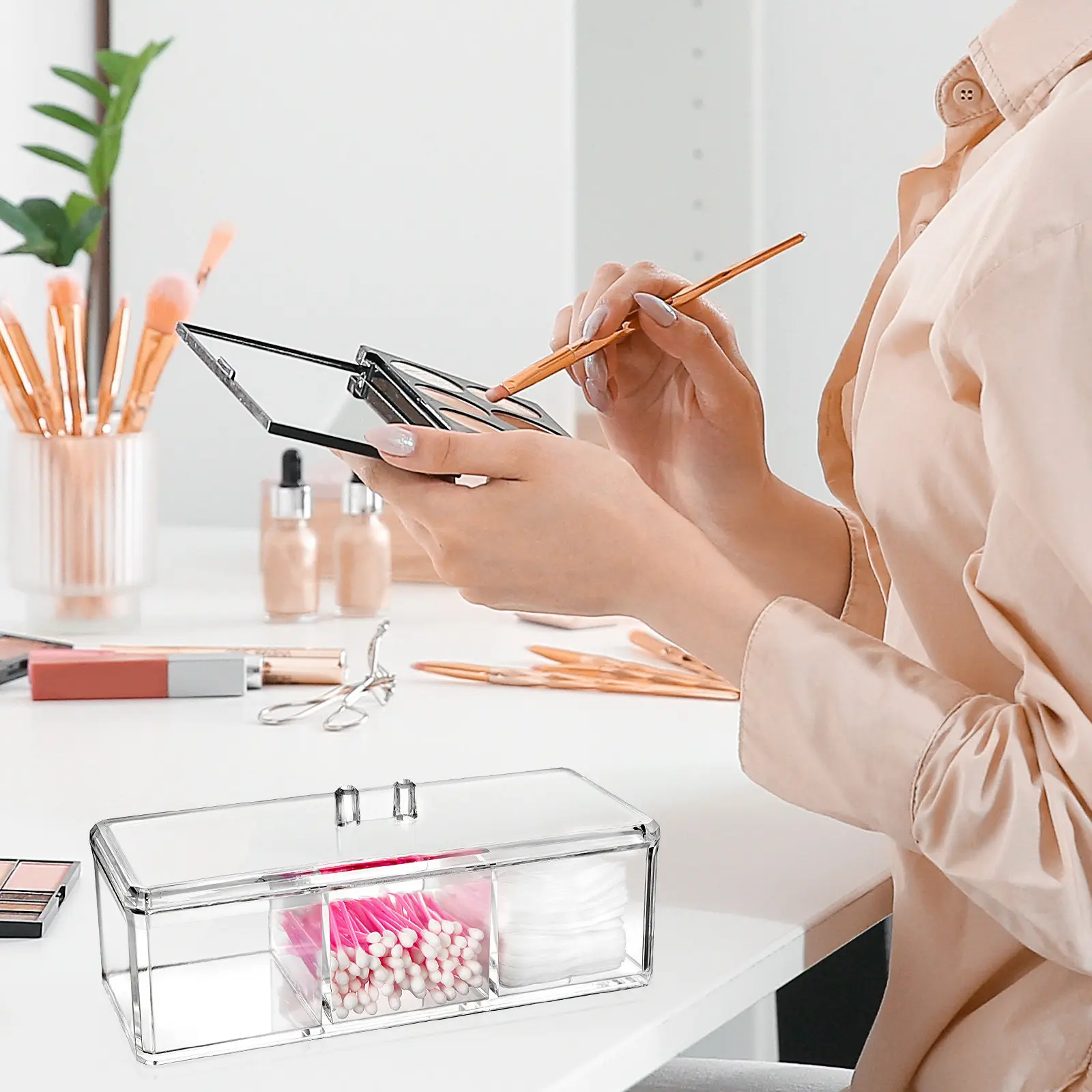 Tea Box Organizer Divided Storage Chest Clear Tea Bag Holder Desktop Pantry Organization Pantry Organization and Storage