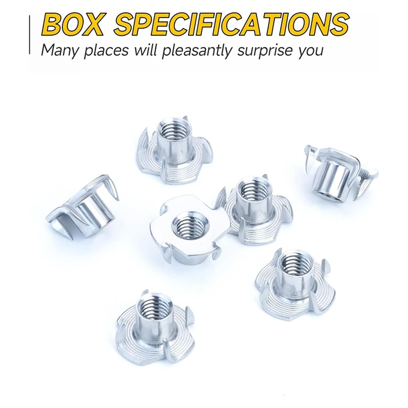 Nuts,T-Nuts,4-Claw Nuts For Bolts And Rod Casters,Hardware Nuts