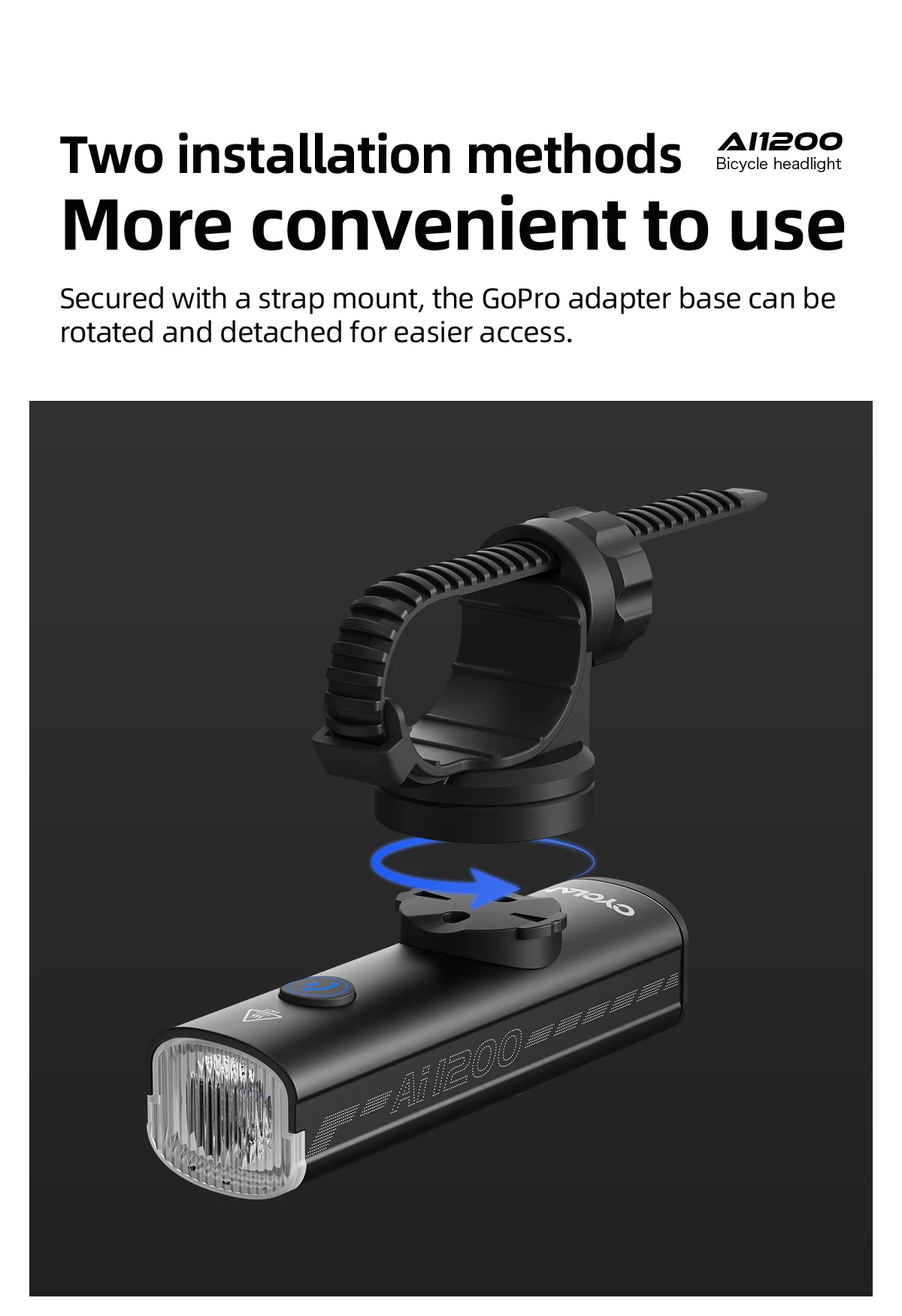 CYCLAMI Bicycle Bike Headlight BR 2000 AI 1200 Lumen High Brightness MTB Road Cycling Safety Aluminum Alloy Front Lamp