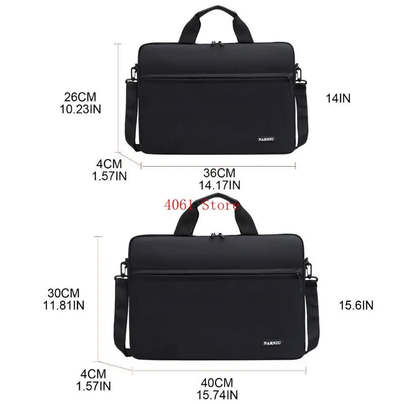 Bolsa portátil 15,6 pulgadas con mano hombro computadora con maletín transporte