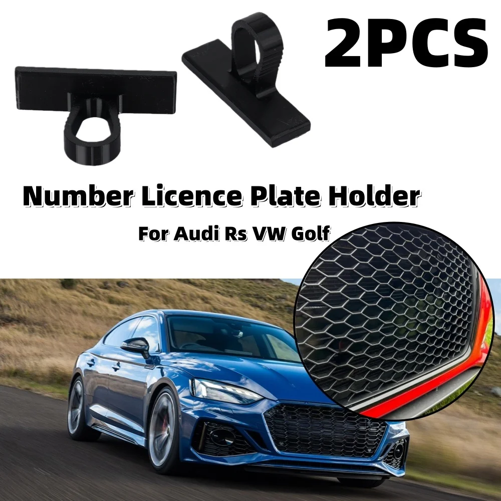 

2PCS Number Licence Plate Holder Grille Honeycomb License Plate Clip Car License Plate Fastener Clip Part For Audi Rs VW Golf